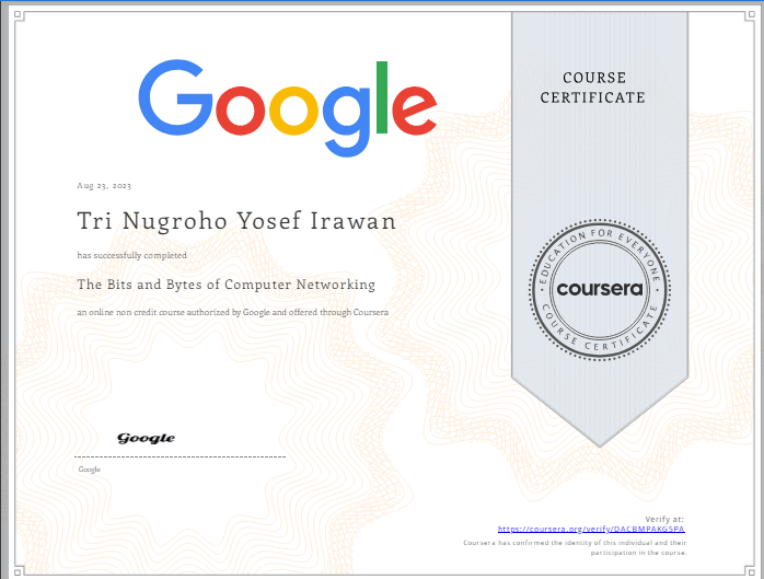 Certificate of Completion